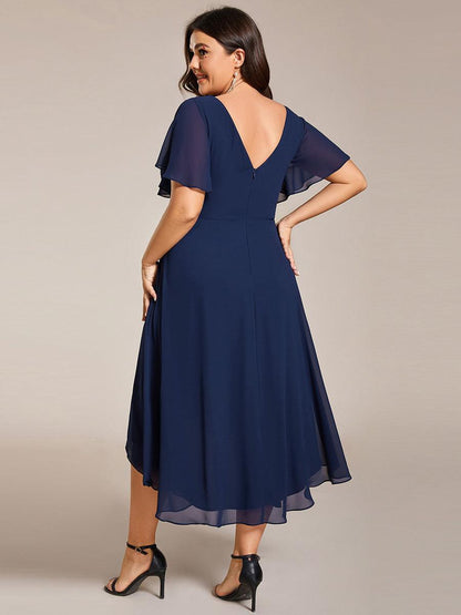 Robe Femme Coupe Fluide Col en V Élégante pour Invitée de Mariage