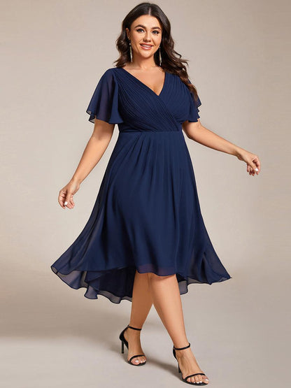 Robe Femme Coupe Fluide Col en V Élégante pour Invitée de Mariage