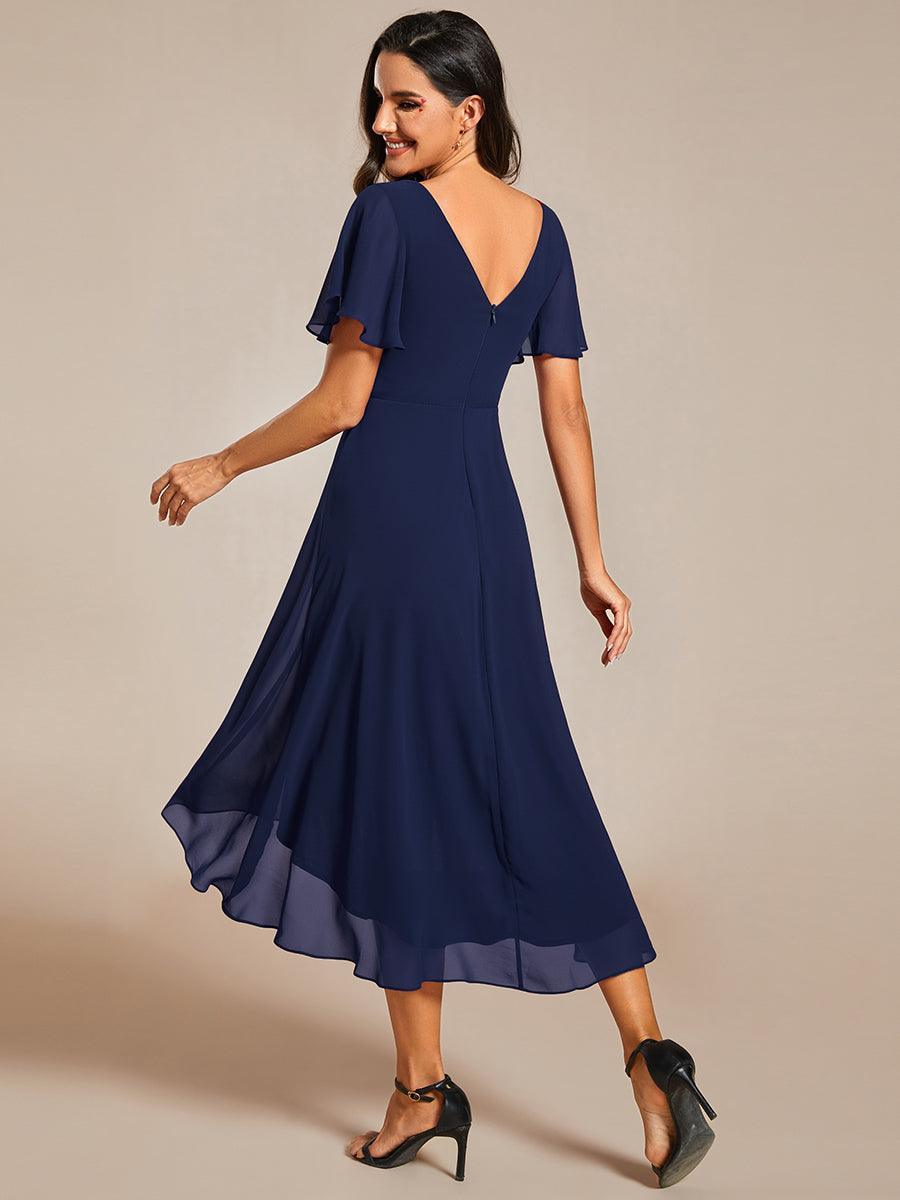 Robe Femme Coupe Fluide Col en V Élégante pour Invitée de Mariage