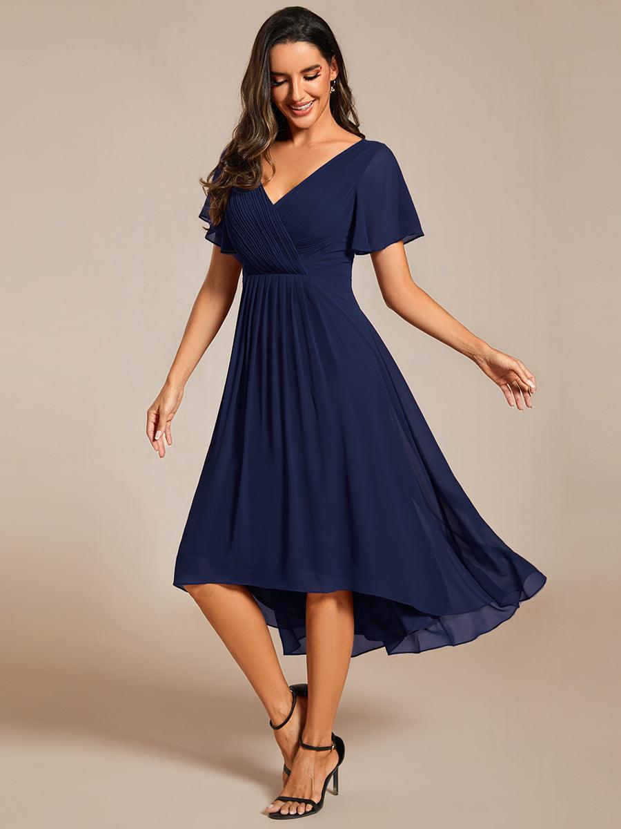 Robe Femme Coupe Fluide Col en V Élégante pour Invitée de Mariage