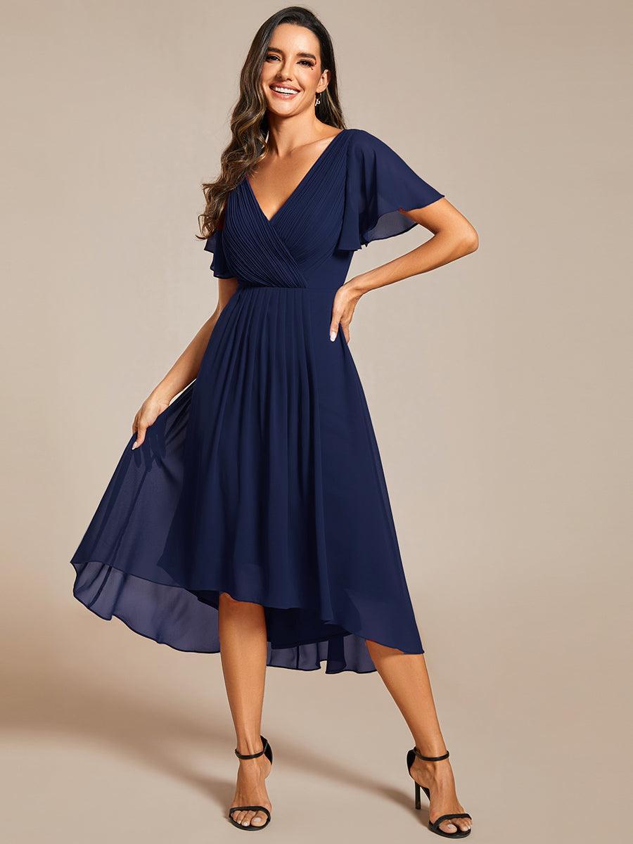 Robe Femme Coupe Fluide Col en V Élégante pour Invitée de Mariage