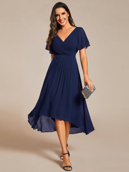 Robe Femme Coupe Fluide Col en V Élégante pour Invitée de Mariage