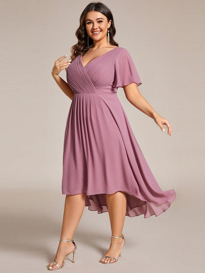 Robe Femme Coupe Fluide Col en V Élégante pour Invitée de Mariage