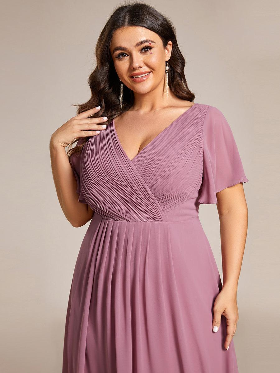 Robe Femme Coupe Fluide Col en V Élégante pour Invitée de Mariage
