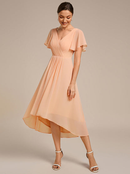 Robe Femme Coupe Fluide Col en V Élégante pour Invitée de Mariage