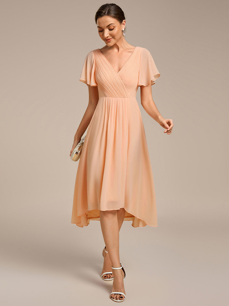 Robe Femme Coupe Fluide Col en V Élégante pour Invitée de Mariage