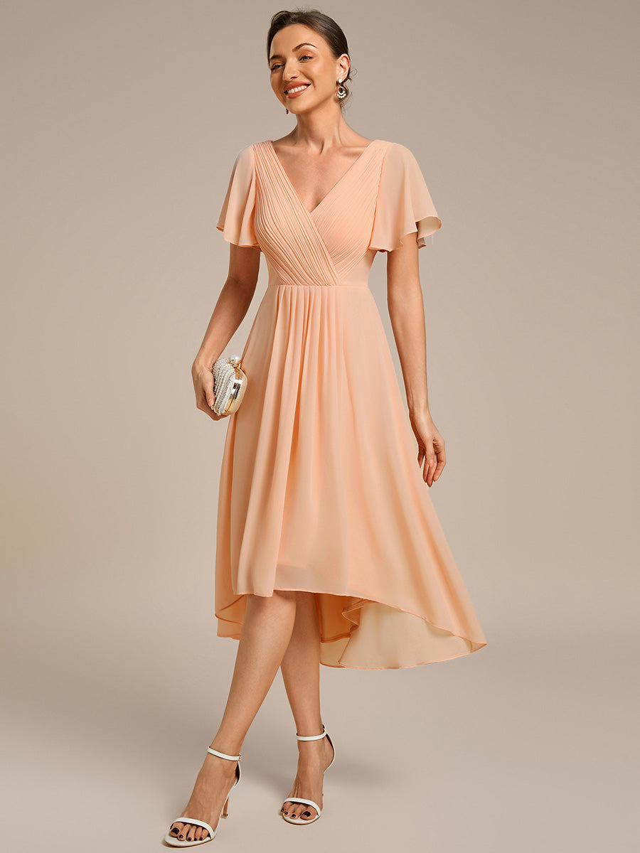 Robe Femme Coupe Fluide Col en V Élégante pour Invitée de Mariage