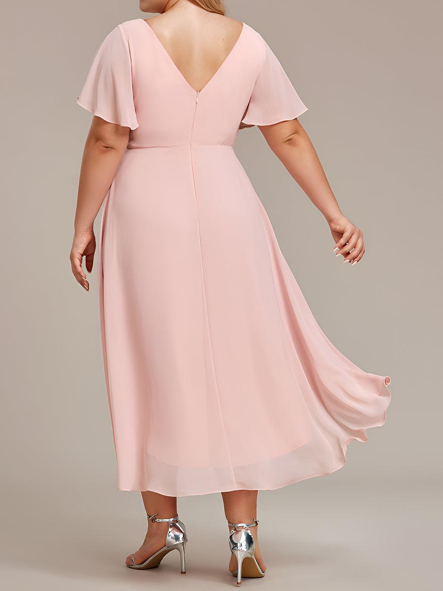 Robe Femme Coupe Fluide Col en V Élégante pour Invitée de Mariage