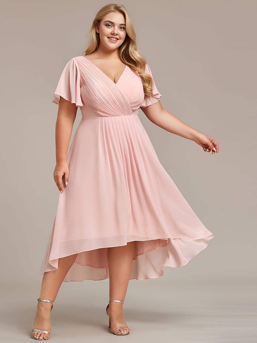 Robe Femme Coupe Fluide Col en V Élégante pour Invitée de Mariage