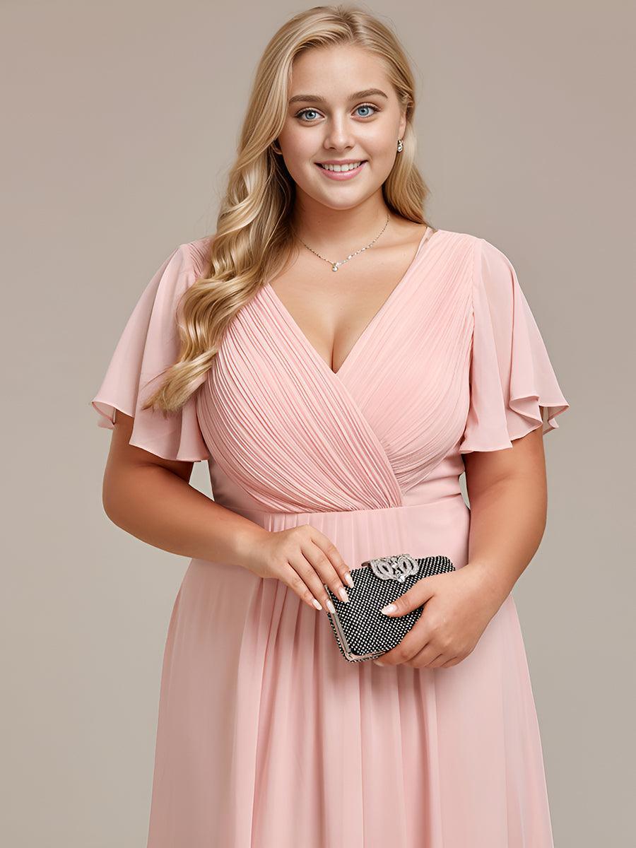 Robe Femme Coupe Fluide Col en V Élégante pour Invitée de Mariage