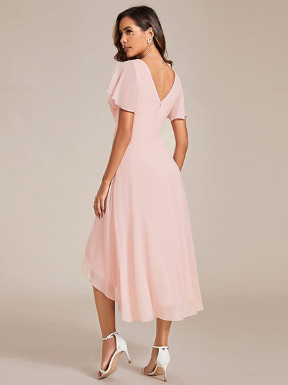 Robe Femme Coupe Fluide Col en V Élégante pour Invitée de Mariage