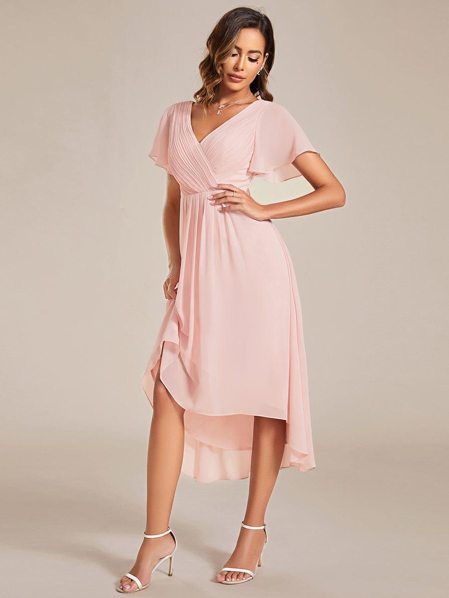 Robe Femme Coupe Fluide Col en V Élégante pour Invitée de Mariage