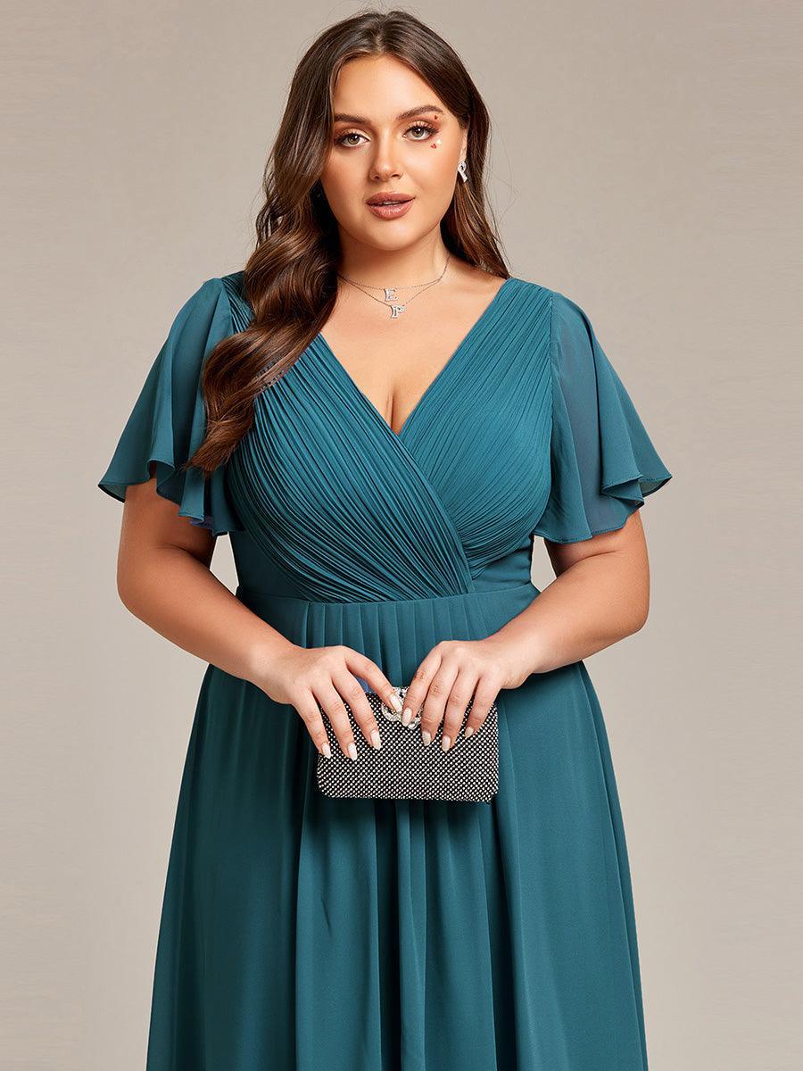 Robe Femme Coupe Fluide Col en V Élégante pour Invitée de Mariage