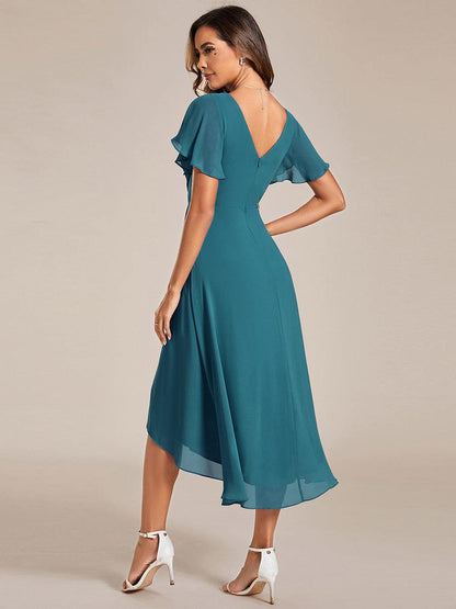 Robe Femme Coupe Fluide Col en V Élégante pour Invitée de Mariage