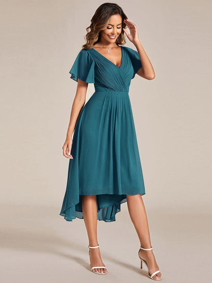 Robe Femme Coupe Fluide Col en V Élégante pour Invitée de Mariage