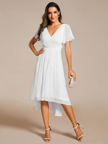 Robe Femme Coupe Fluide Col en V Élégante pour Invitée de Mariage
