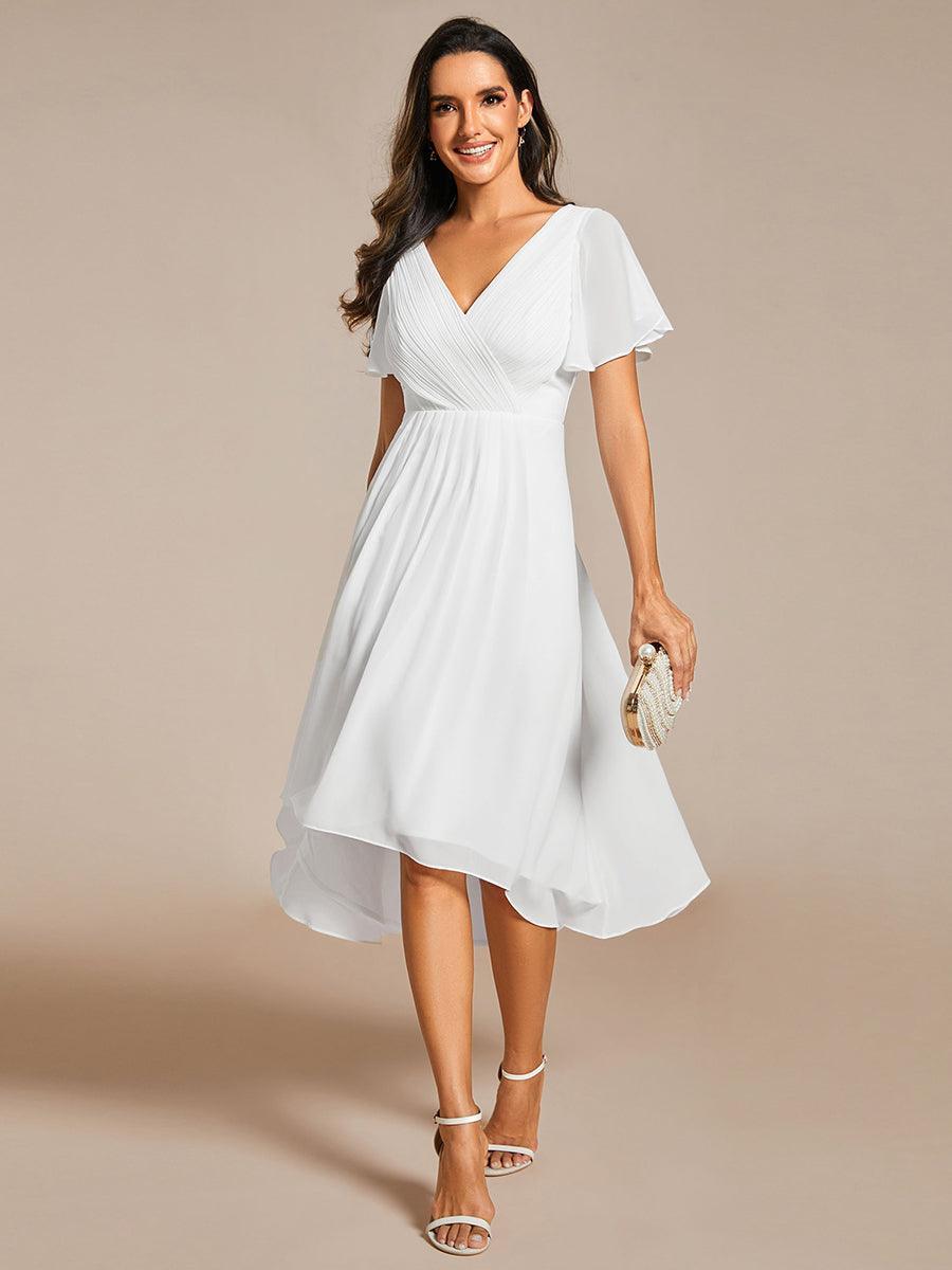 Robe Femme Coupe Fluide Col en V Élégante pour Invitée de Mariage