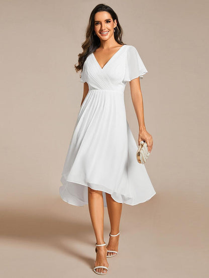 Robe Femme Coupe Fluide Col en V Élégante pour Invitée de Mariage