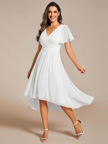 Robe Femme Coupe Fluide Col en V Élégante pour Invitée de Mariage