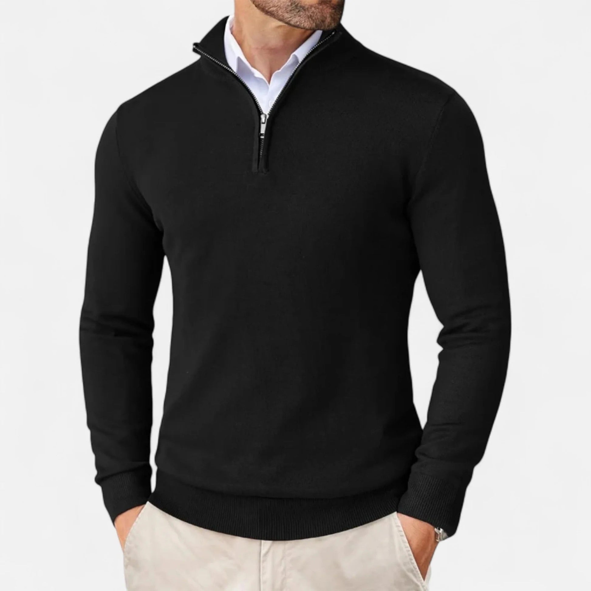 Pull Homme Col Zip en Molleton Doux - BerlinGlamour