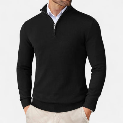 Pull Homme Col Zip en Molleton Doux - BerlinGlamour