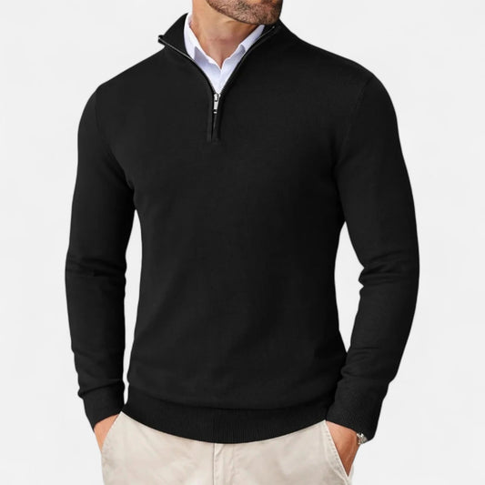 Pull Homme Col Zip en Molleton Doux - BerlinGlamour