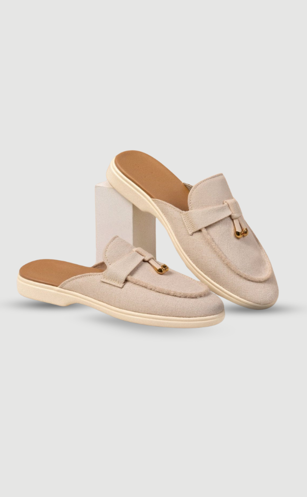 Mocassins Beige Élégants avec Détails Dorés - Confortables et Chic - BerlinGlamour