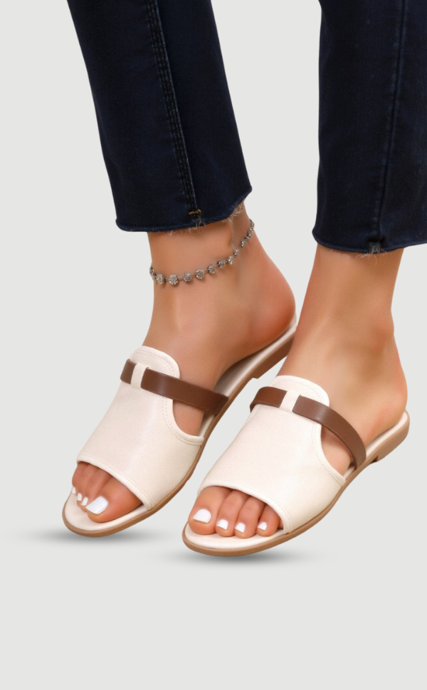 Sandales Femmes Cuir Blanc Nacré