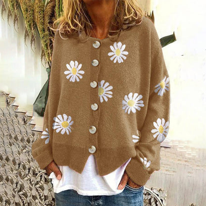 Gilet Femme Élégant Fleuri pour Automne - PanierRoyale
