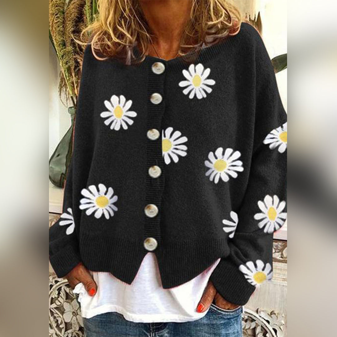 Gilet Femme Élégant Fleuri pour Automne