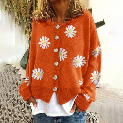 Gilet Femme Élégant Fleuri pour Automne