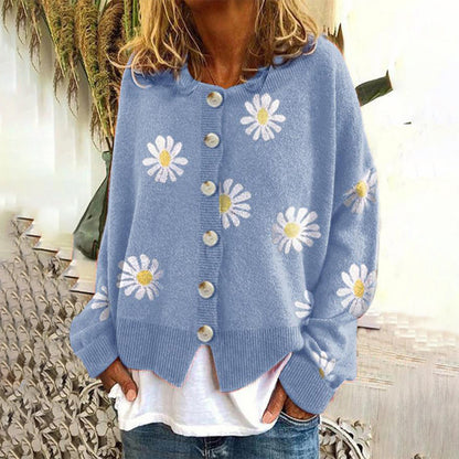 Gilet Femme Élégant Fleuri pour Automne