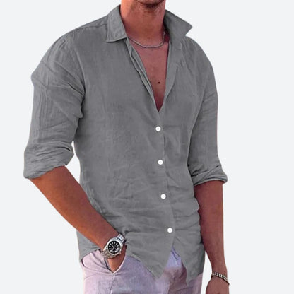 Chemise Lin Coton Homme Décontractée