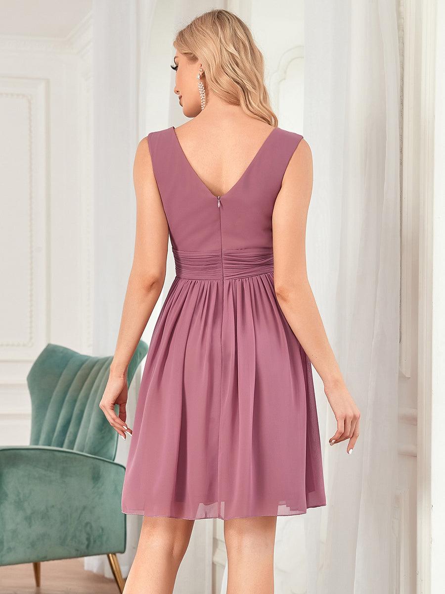 Robe Mi-Longue Demoiselle dHonneur Femme Mousseline Col en V