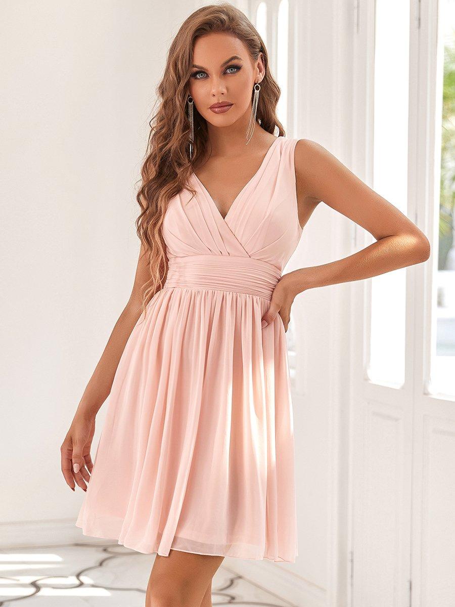 Robe Mi-Longue Demoiselle dHonneur Femme Mousseline Col en V - PanierRoyale
