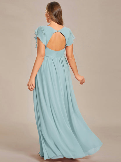 Robe Longue Femme en Mousseline Dos Ouvert Coupe Élégante