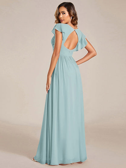 Robe Longue Femme en Mousseline Dos Ouvert Coupe Élégante