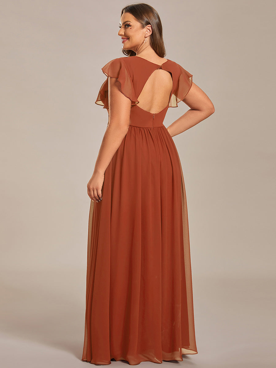 Robe Longue Femme en Mousseline Dos Ouvert Coupe Élégante