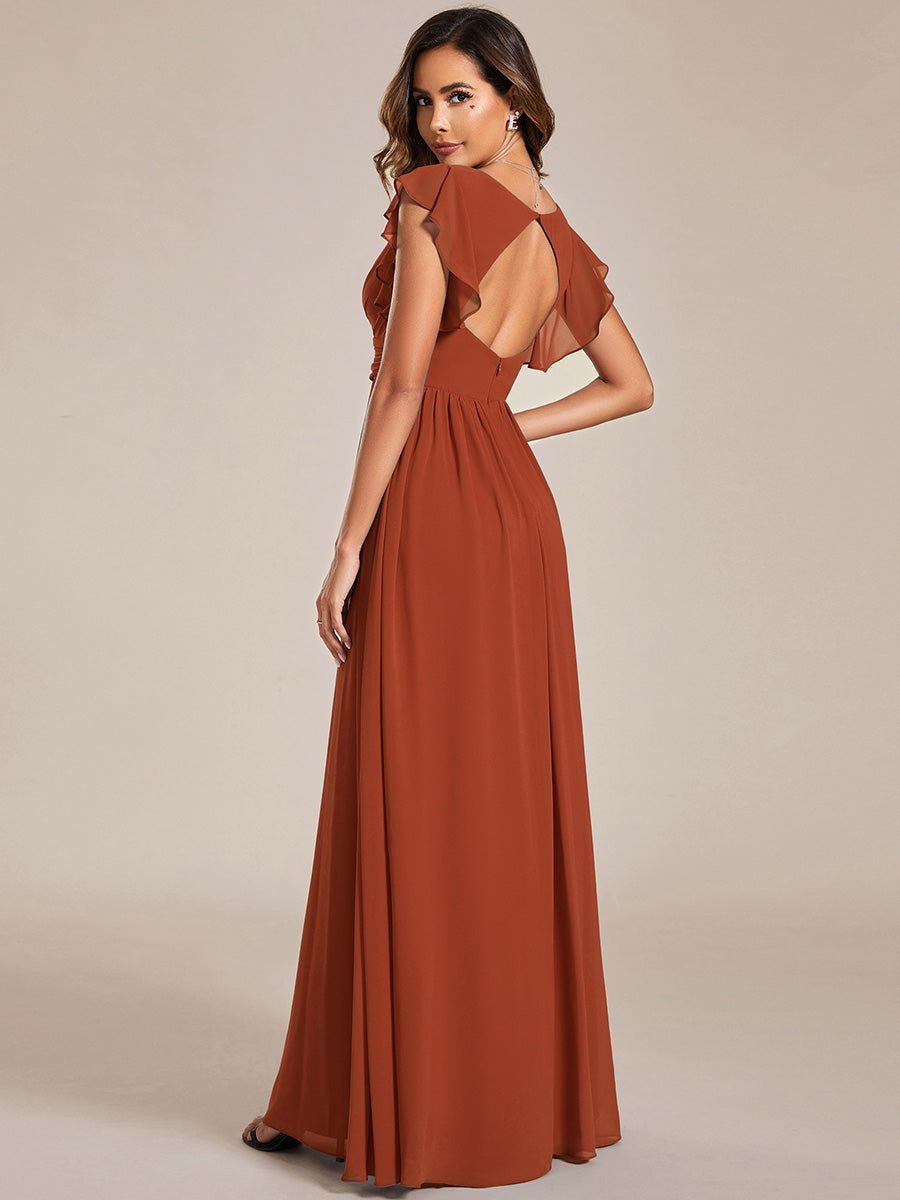 Robe Longue Femme en Mousseline Dos Ouvert Coupe Élégante