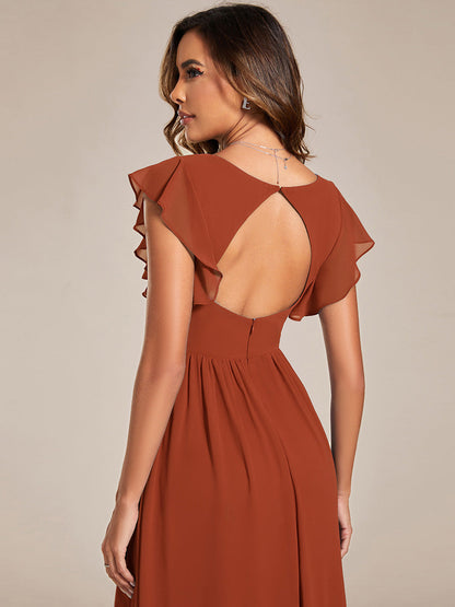 Robe Longue Femme en Mousseline Dos Ouvert Coupe Élégante