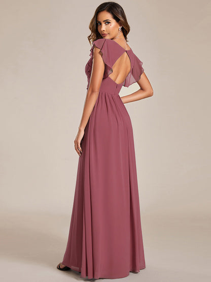 Robe Longue Femme en Mousseline Dos Ouvert Coupe Élégante