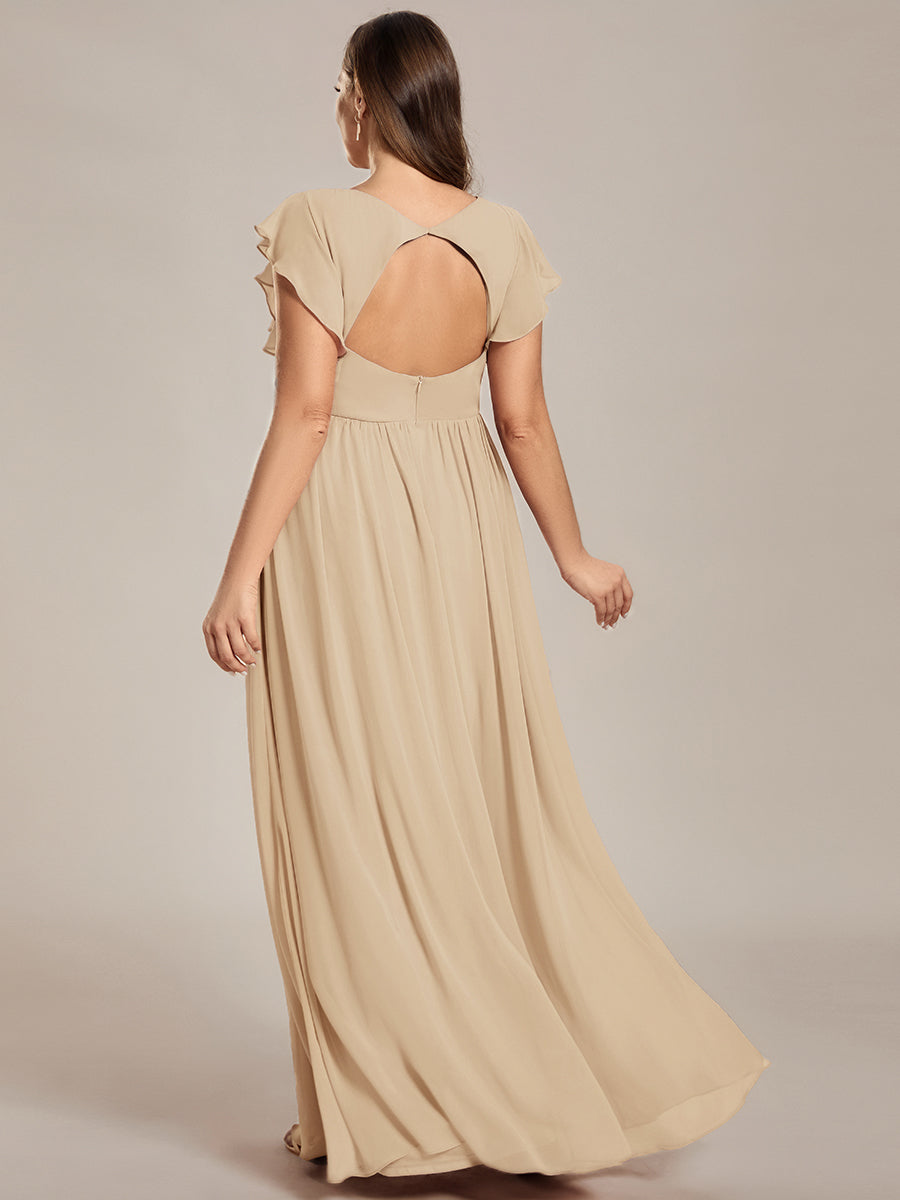 Robe Longue Femme en Mousseline Dos Ouvert Coupe Élégante