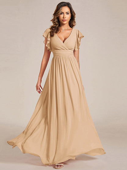 Robe Longue Femme en Mousseline Dos Ouvert Coupe Élégante