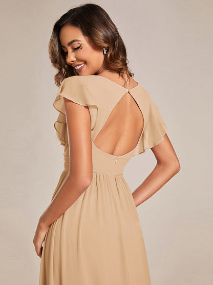 Robe Longue Femme en Mousseline Dos Ouvert Coupe Élégante