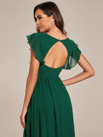 Robe Longue Femme en Mousseline Dos Ouvert Coupe Élégante