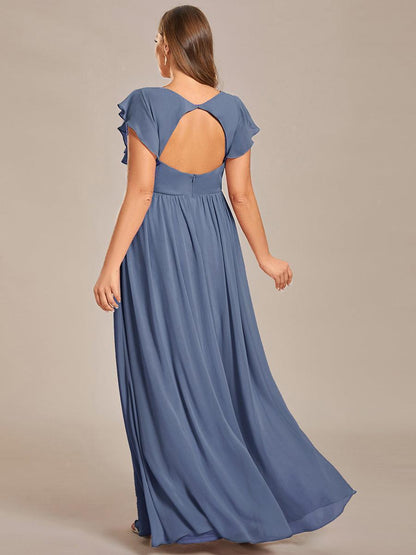 Robe Longue Femme en Mousseline Dos Ouvert Coupe Élégante