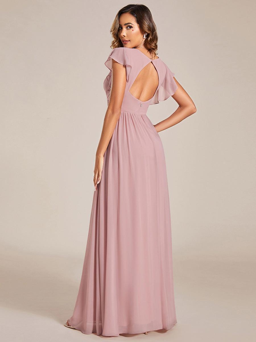 Robe Longue Femme en Mousseline Dos Ouvert Coupe Élégante