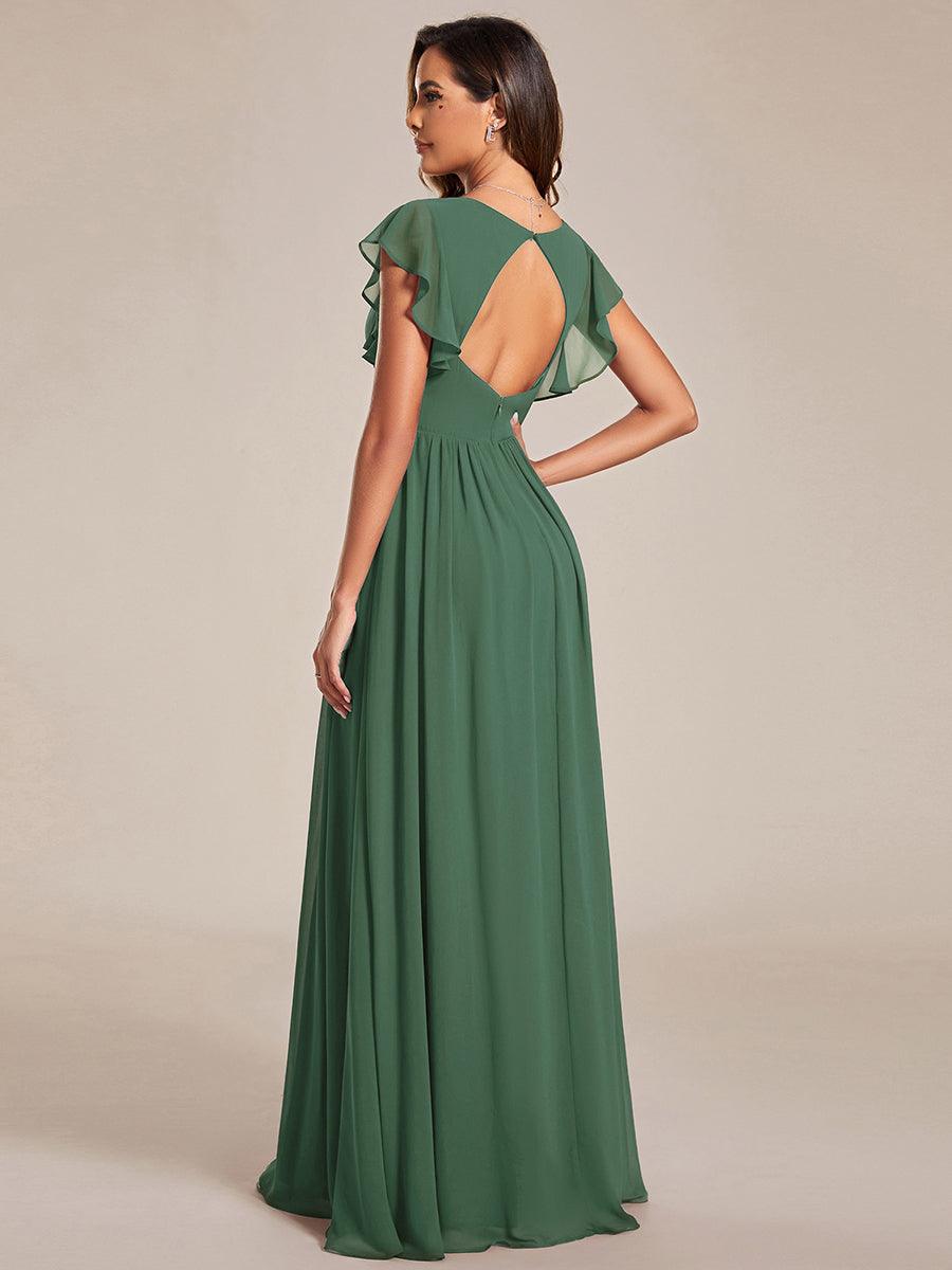 Robe Longue Femme en Mousseline Dos Ouvert Coupe Élégante