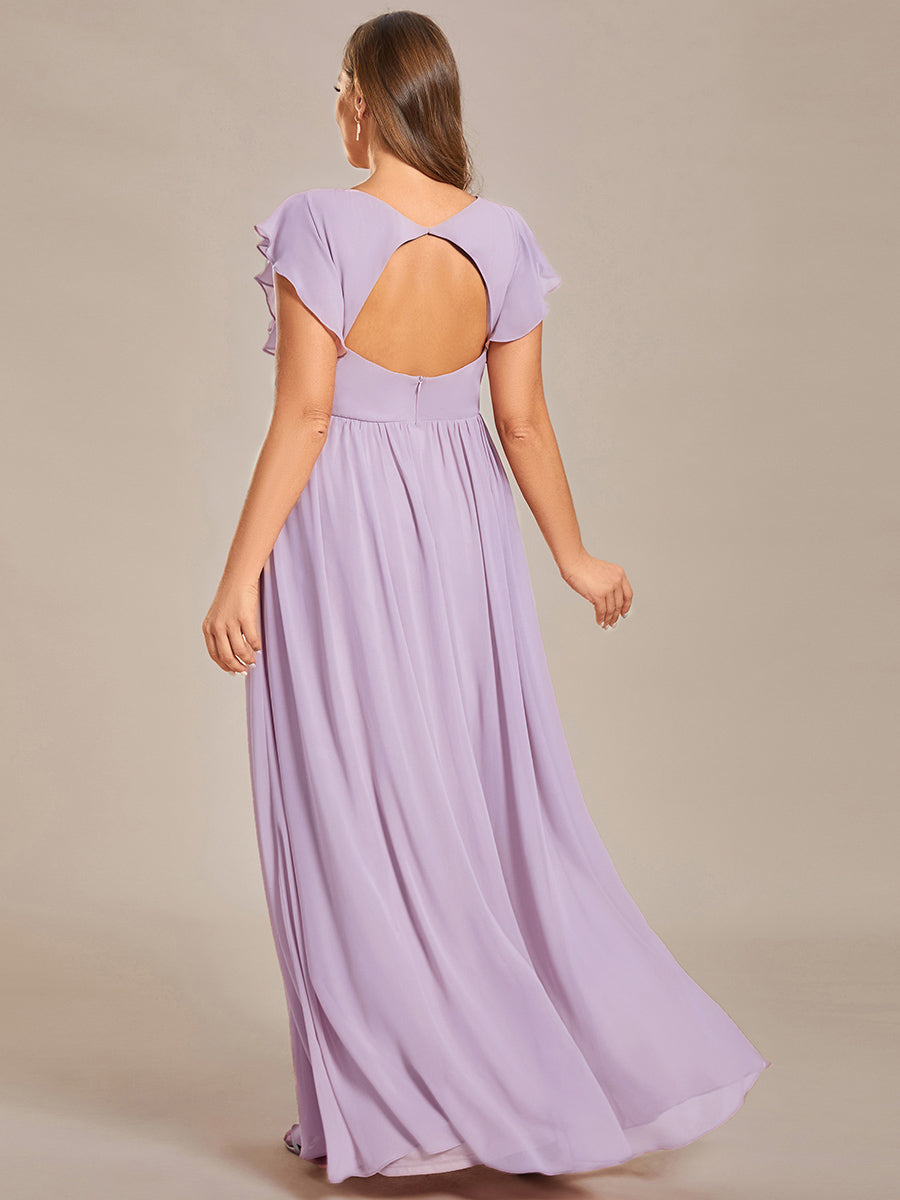 Robe Longue Femme en Mousseline Dos Ouvert Coupe Élégante