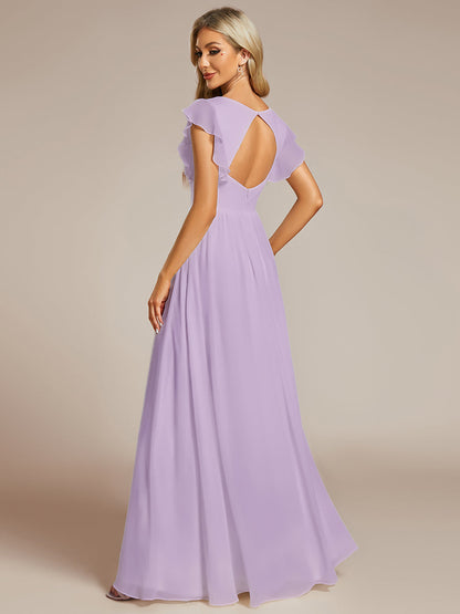 Robe Longue Femme en Mousseline Dos Ouvert Coupe Élégante